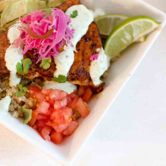 Fish - Quinoa Bowls with Cilantro-Lime Sau