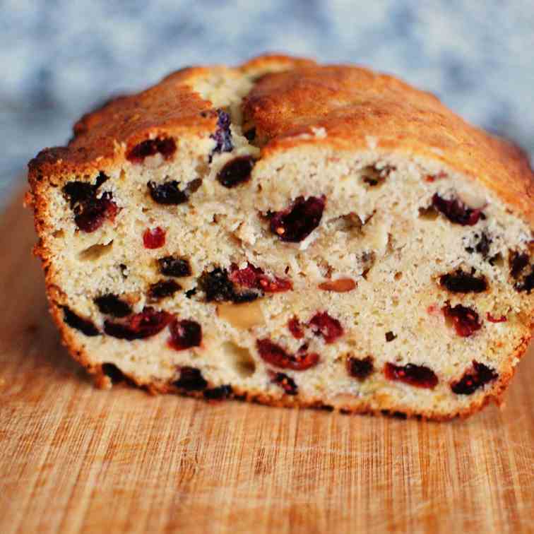 Cranberry Raisin Almond Banana Bread