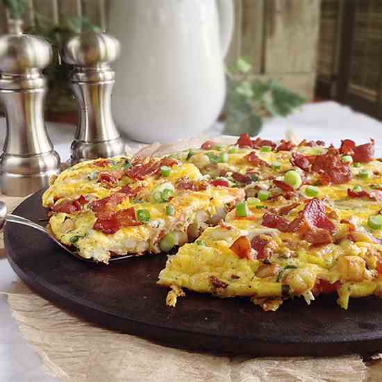Open-Faced Bacon-and-Egg Omelet