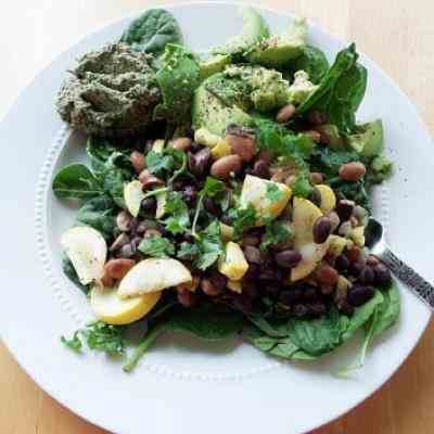 Two Bean Pesto Avocado Salad