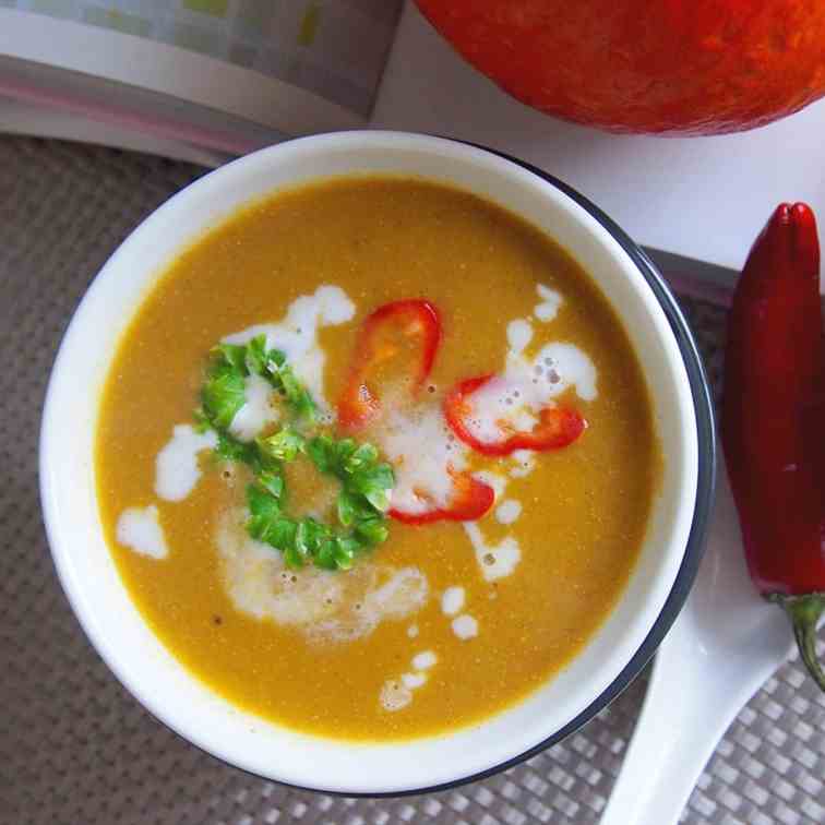 Asian style butternut squash soup