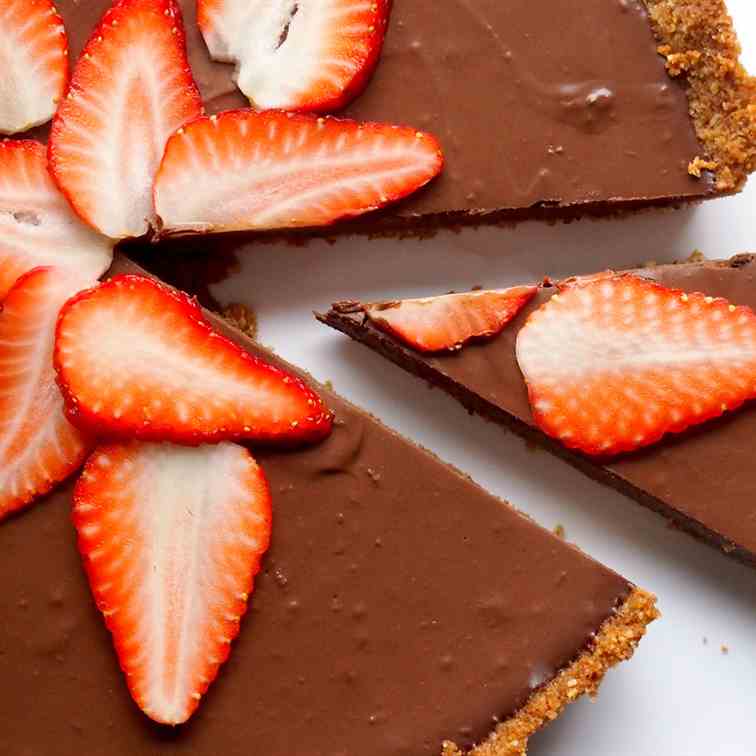 Chocolate orange strawberry tart