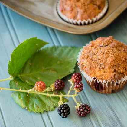 Blackberry Coffee Cake Muffins 
