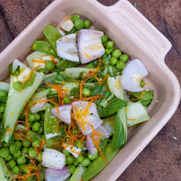 Oven roasted spring greens.