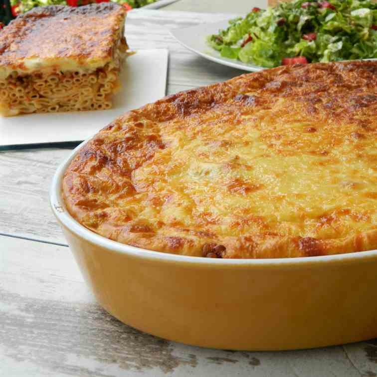 Vegetarian lentil pastitsio