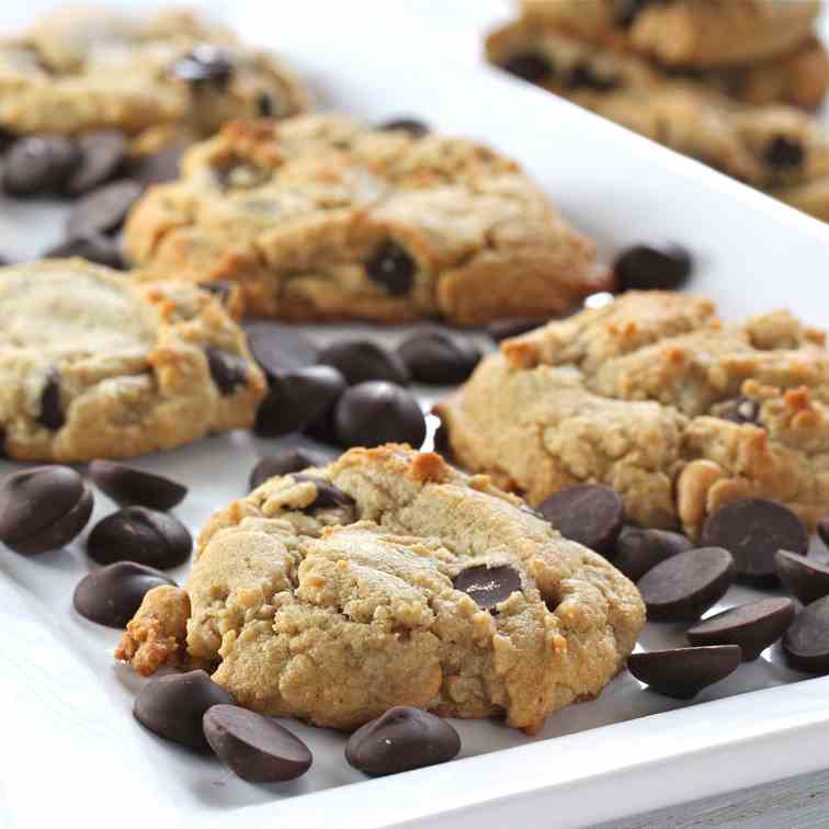 Brown Butter PB Chocolate Chip Cookies