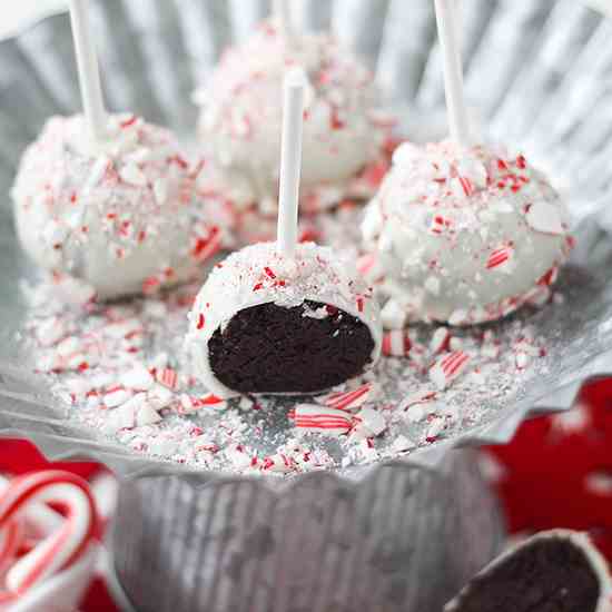 Peppermint Bark Cake Pops