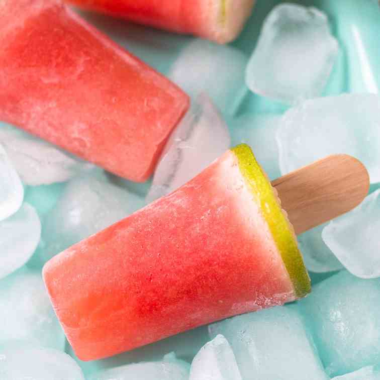 Watermelon Gelatin Popsicles