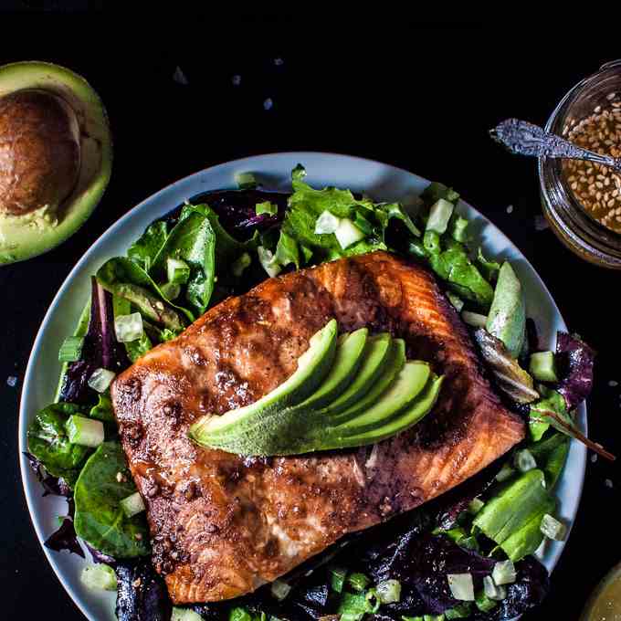 Salmon Sesame Seed Salad