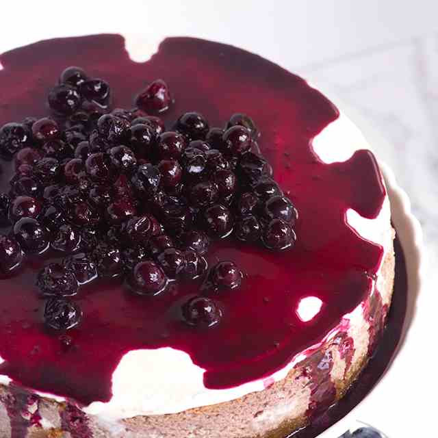 Blueberry Cottage Cheese Cheesecake