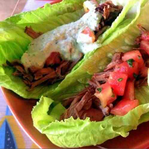 Pulled Lamb's Leg Lettuce Wraps