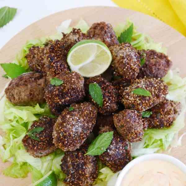 Brazilian Kibbe Croquettes Appetizer 