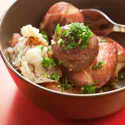 Crispy, garlicky smashed potatoes