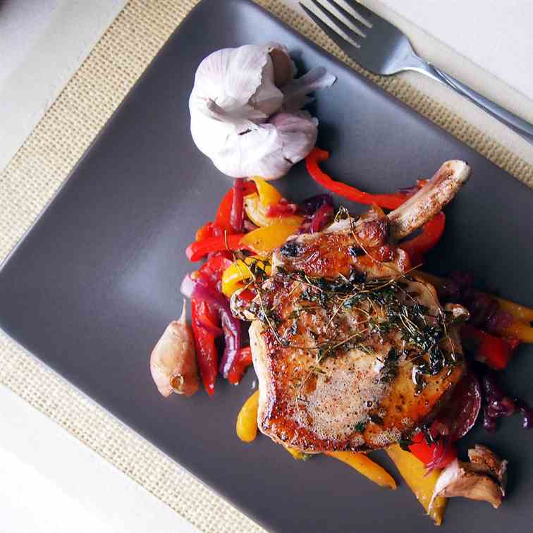 Ramsay's pork chops with peppers