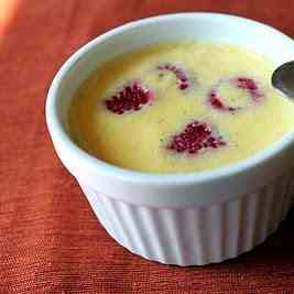 Vanilla Custard w/ Raspberries