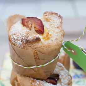 Brioches-Muffins with cream and plums