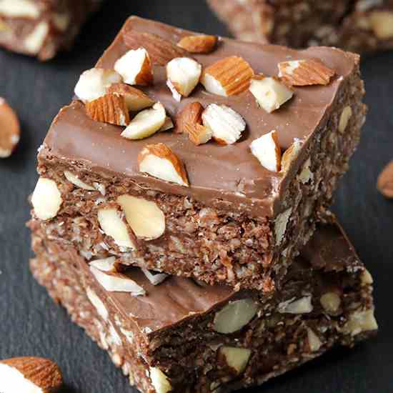 Gluten Free Chocolate Almond Oat Bars