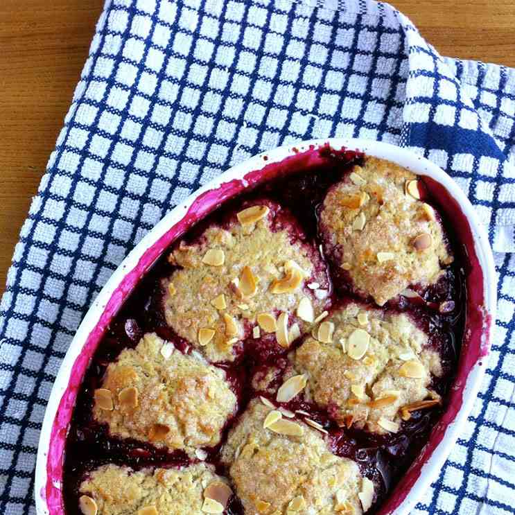 red fruit passion fruit cobbler