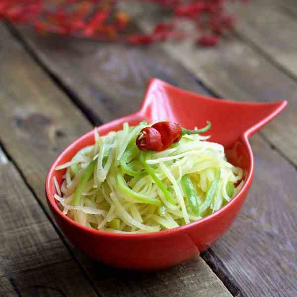 Shredded Potato with Green Pepper