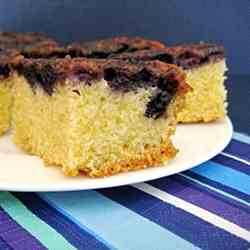 Blueberry polenta upside-down cake