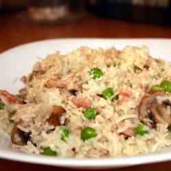 Risotto with Ham, Mushrooms and Peas 