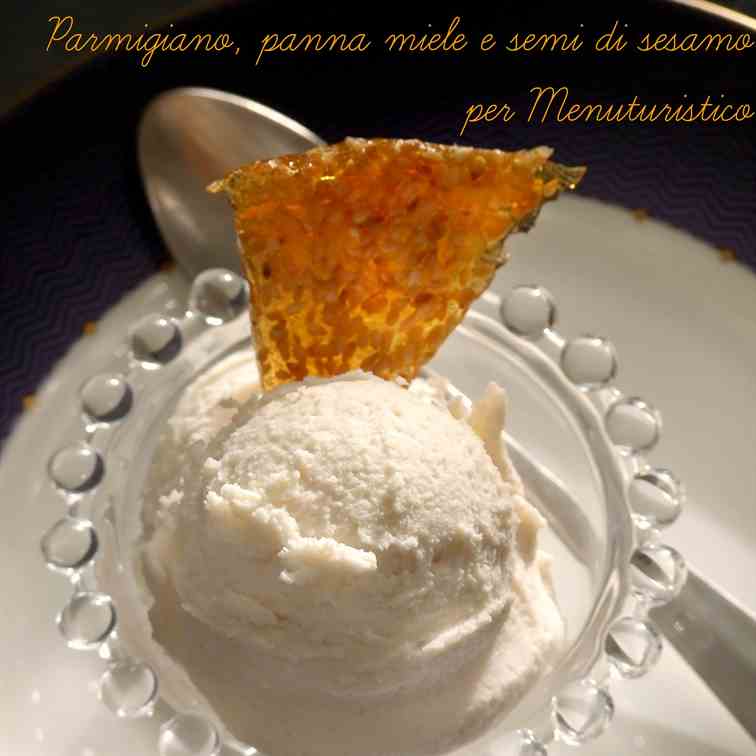 Parmesan cheese and honey ice cream 