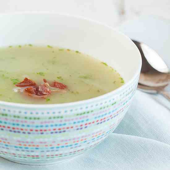 Roasted garlic and watercress soup