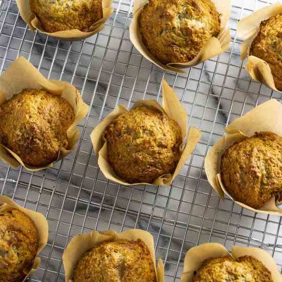 Bakery Style Banana Coconut Muffins