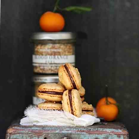 Blood Orange Macarons with Maple Filling