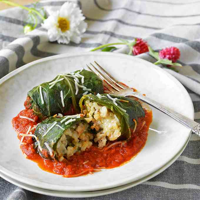 Italian Stuffed Collard Greens