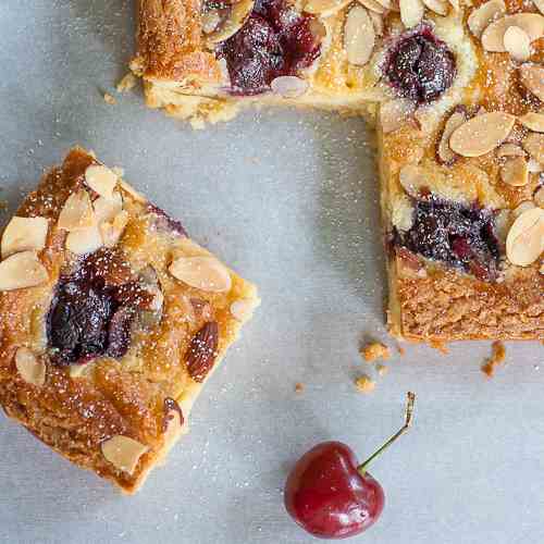 Almond Bars with Cherries