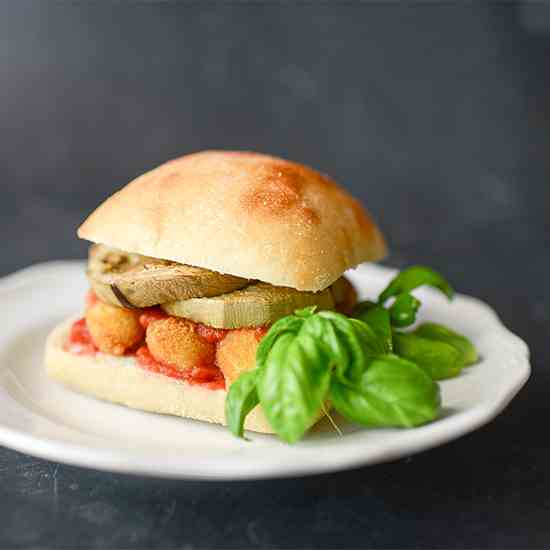 Easy Eggplant Parmesan Sandwich