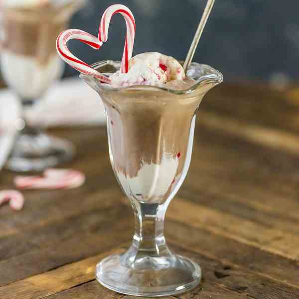 Peppermint Hot Chocolate Floats