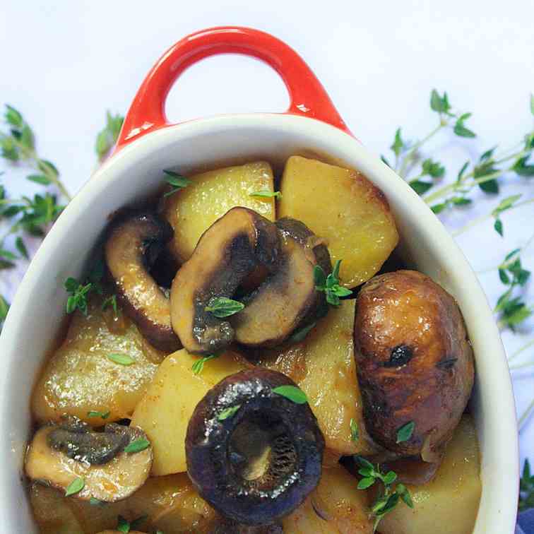 Vegan Mushroom and Potato Bake