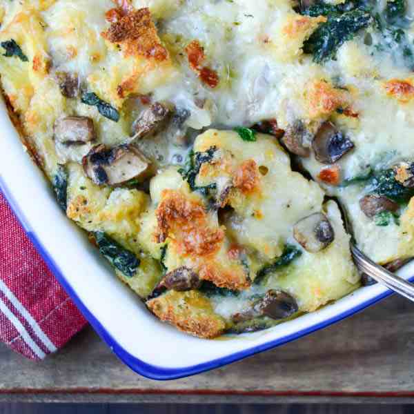 spinach and mushroom strata