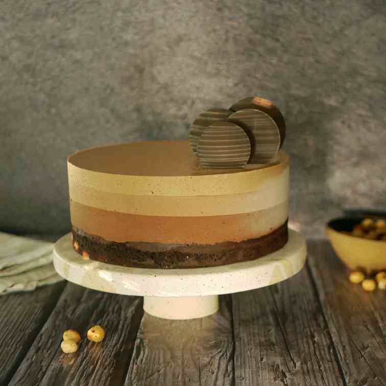 Coffee Gianduja Chocolate Mousse Cake