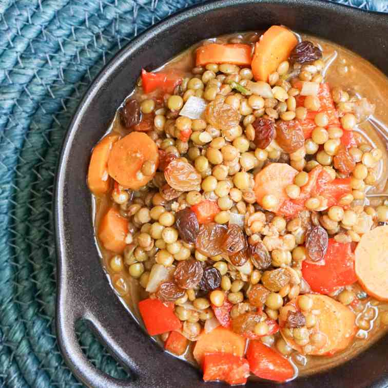 Harissa Vegetarian Moroccan Lentil Stew