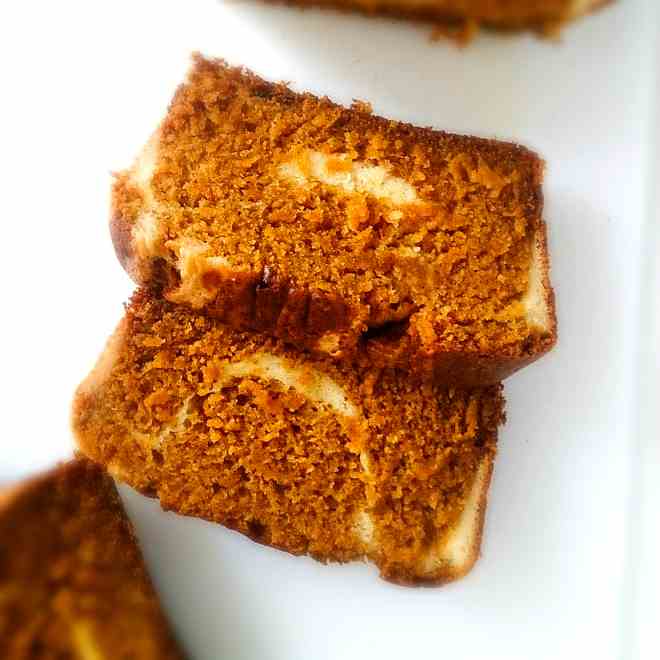 Pumpkin Bread with Cream Cheese Swirl