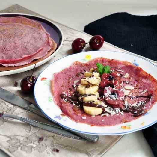 Healthy Pink Beetroot Crepes