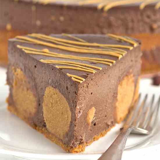 Chocolate Peanut Butter Ball Cheesecake