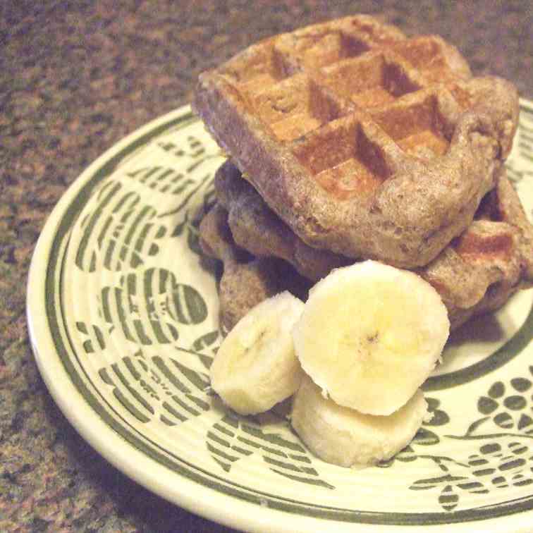 Whole Wheat Banana Muffin Waffles