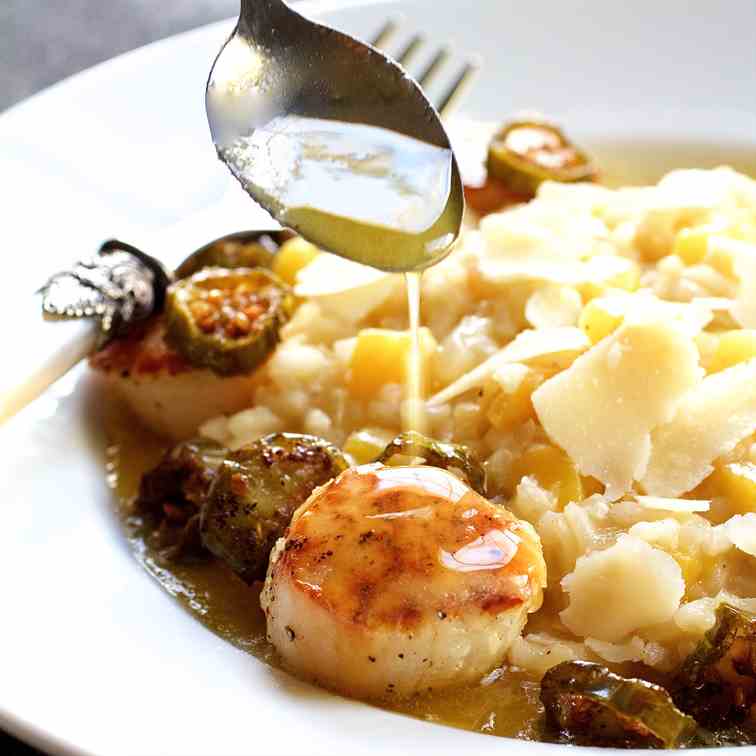 Seared Sea Scallops and Risotto