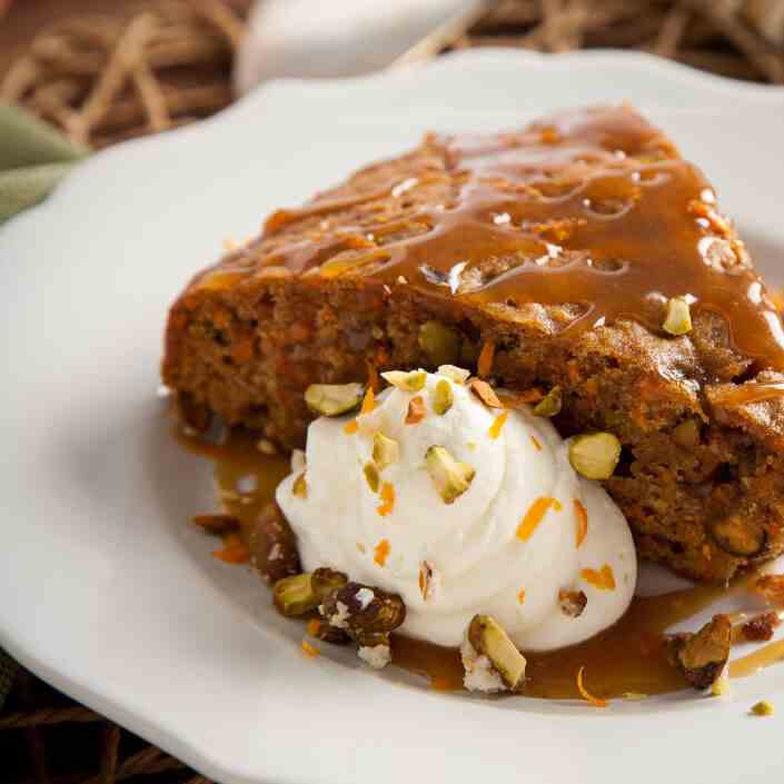 Carrot Cake with Pistachios, Mascarpone an