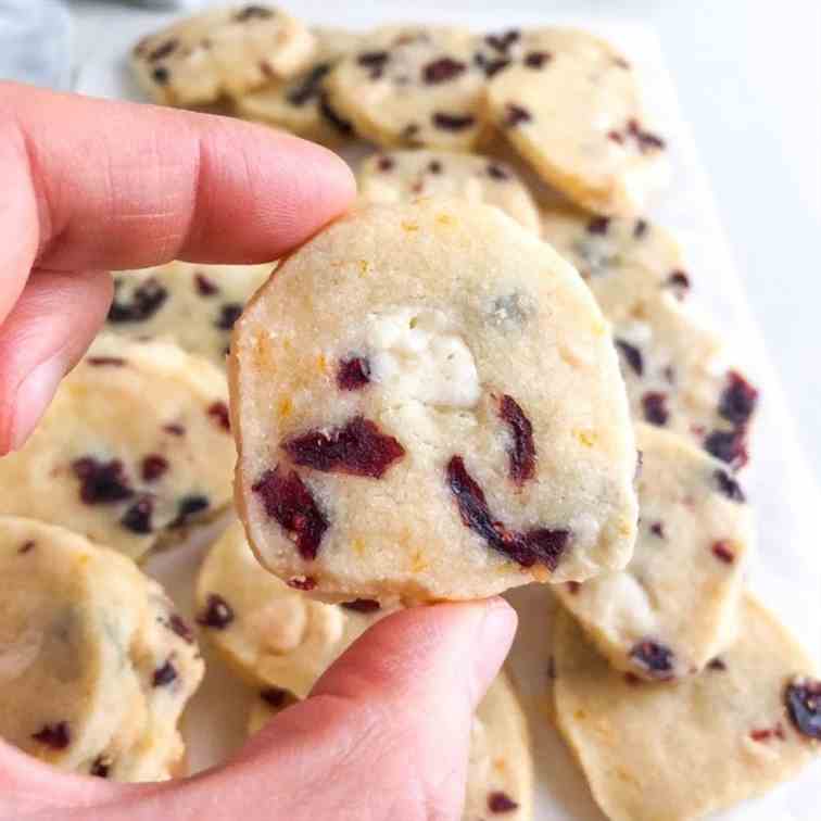 Cranberry Orange White Choco Shortbread