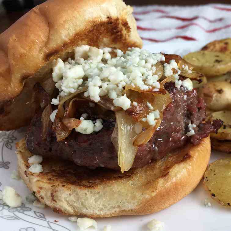 Jalapeno Jam Burger with Caramelized Onion