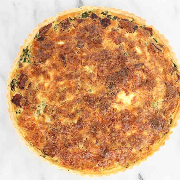 Arugula and Bacon Quiche