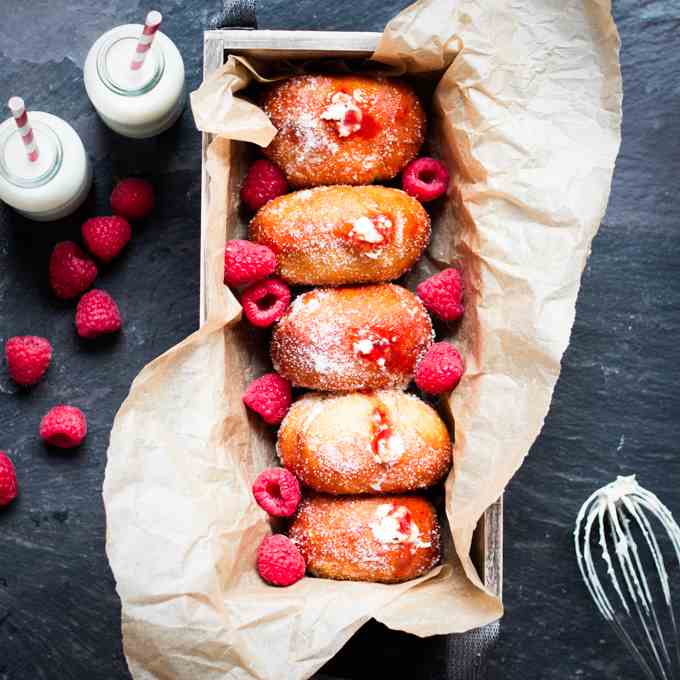 Raspberry Ripple Donuts