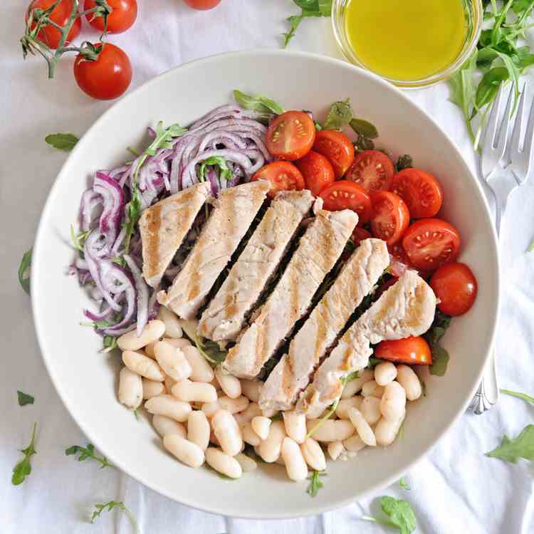 Grilled Tuna - White Bean Salad 