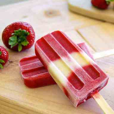 Strawberry and Banana Popsicles