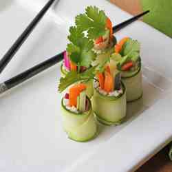 Raw Zucchini "Sushi" Rolls
